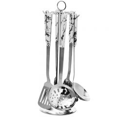 QANA Factory Wholesale OEM stainless steel kitchenware with ceramic handle soup ladle Kitchen Tools cooking Utensils supplier