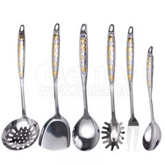 QANA Factory Wholesale OEM Household Cooking stainless steel kitchenware spatula set kitchen utensils