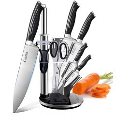 Wholesale steel knife rack japanese damascus cooking knife stainless kitchen knives with holder block