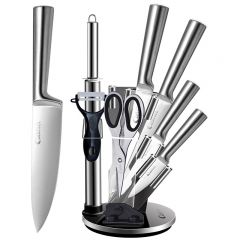 Free Sample QANA Factory Wholesale OEM Damascus Stainless Steel Kitchen Chef Butcher Knife With Gift Case 