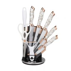 Akli knife holder 9PCS set hollow handle kitchen knife set silicone kitchenware set combination stainless steel household set series