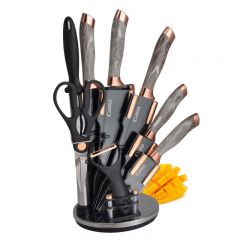 Akli knife holder 9PCS set hollow handle kitchen knife set silicone kitchenware set combination stainless steel household set series