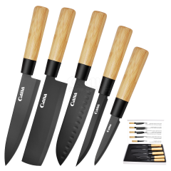 5PCS set of wooden handle knives