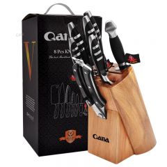 QANA Factory quickly shipped kitchen knife set 8PCS steel head knife