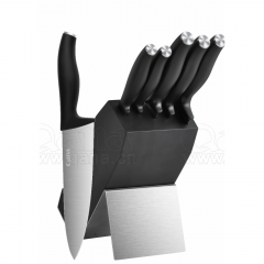 6-Piece Knife Set with Plastic Handle Wooden Stand