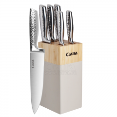 A set of 6-piece hammered hollow handles