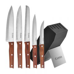 6Pcs wood handle knife set