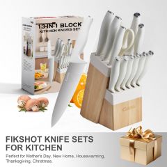 13-Piece Knife Set with Plastic Handle &amp;amp;amp;amp;amp; Wooden Stand