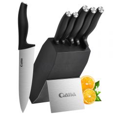 [group buying]6-Piece Knife Set with Plastic Handle Wooden Stand