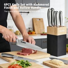 6PCS Knife Set with Embossed Hollow Handle