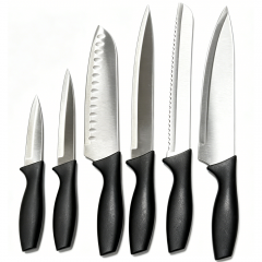 12-piece set of plastic-handle kitchen knives