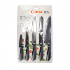 Ready-to-use kitchen knife set - five-piece stainless steel kitchen chef knife and fruit knife set for home use
