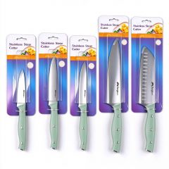 Best-selling knife set with knife holder, powder green handle