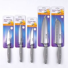 Best-selling knife set with knife holder and gray handle