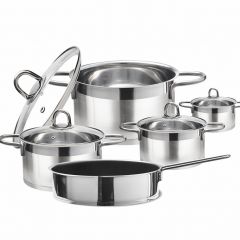 9PCS Kitchen cooking pot Stainless Steel Pots Pans Emeril Chef Cooking Dining Silver