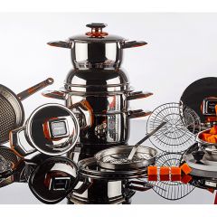QANA Factory Wholesale OEM Italy style stainless steel cooking pot capsule bottom cookware sets pots Kitchen Tools Utensils