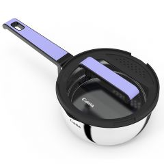 Silicone rimmed glass lid plastic milk pan