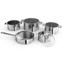 9PCS hollow handle environment light kitchen pot set 304