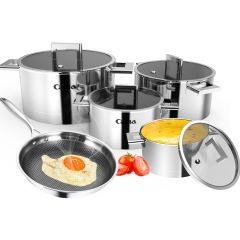 [group buying]9pcs hollow handle environment light kitchen pot set