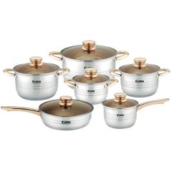 12PCS set of rolled edge pot