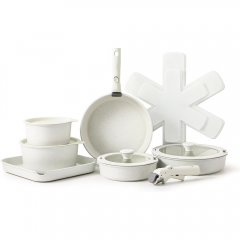 17-Piece Saucepan Set, Pan Set, Non-Stick Cookware with Removable Handle, Pot Set, Induction, Dishwasher and Oven Safe