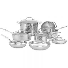 11-Piece Cookware Set, Chef's Classic Stainless Steel Collection 