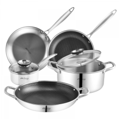 Three-layer steel cookware set