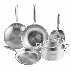 Three-layer steel cookware set