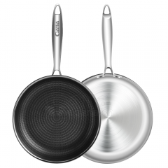 Three-layer steel frying pan