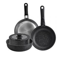 Disassemble the handle cookware set in black