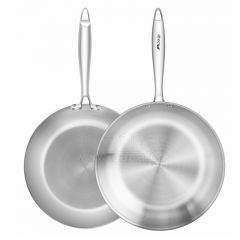 Three-layer steel frying pan