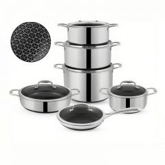 12Pcs Tri-Ply Etched Cookware Set