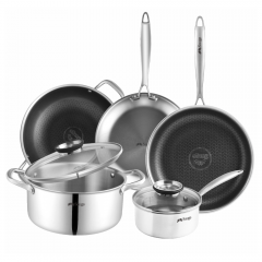 Three-layer steel cookware set