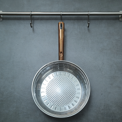 QANA Kitchen frying pan household gold-plated handle