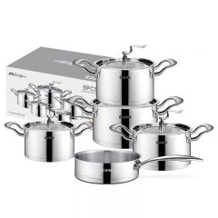 Factory customized stainless steel 9-piece brazed cookware se 304