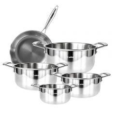 9-Piece Three-layer steel frying pa