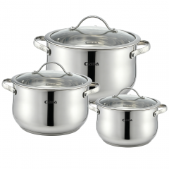 6-PieceThree-layer steel frying pa 201