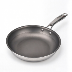 Stainless steel frying pan, non-stick flat-bottomed pan, household pancake pan, electromagnetic stove flat-bottomed frying and stir-frying pan