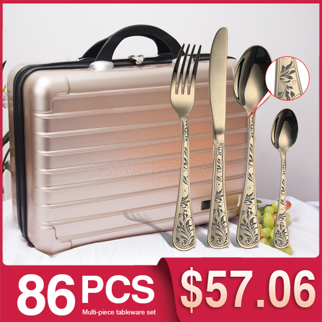 86 pieces of Champagne + Laser + Suitcase Champagne laser