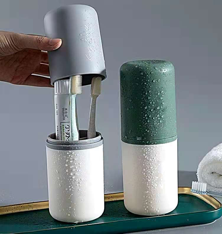 Qana Wholesale Simple Travel Toothbrush Cup Set Portable Mouthwash Storage Mouth Cup 