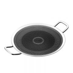 Outdoor Cookware Stainless Steel Grill Pan with Nonstick Honeycomb Coating Roasting Griddle Pans for BBQ Frying Pan 34cm