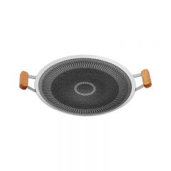 Tri-Ply Stainless Steel Honeycomb Non-Stick Roasting Pan for Household BBQ and Grilling Cooking 34cm