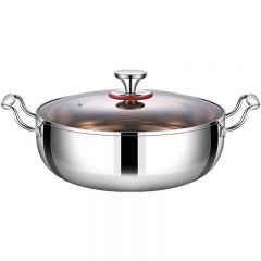 Stainless Steel Large Capacity Soup Stock Pot Extra Thick with Induction Open Flame Universal