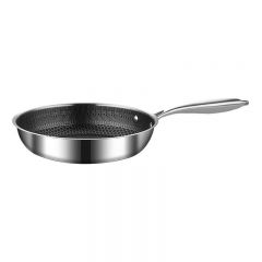 Stainless Steel Wok Pan Honeycomb Deep Fry Pan Non-Stick Metal Cookware Sets
