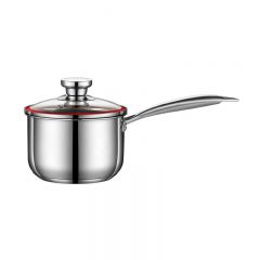 Stainless Steel Non-Stick Saucepan No Coating Soup Pot With Glass Lid for Induction Cooker