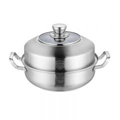Food grade stainless steel double-layer steaming compartment double ear steam pot