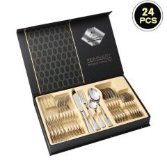 24pcs cutlery set with color box  