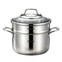 Two Layer Glass-Embedded Stainless Steel Food Steaming Steamer Lid Oven Freezer Safe Eco-Friendly