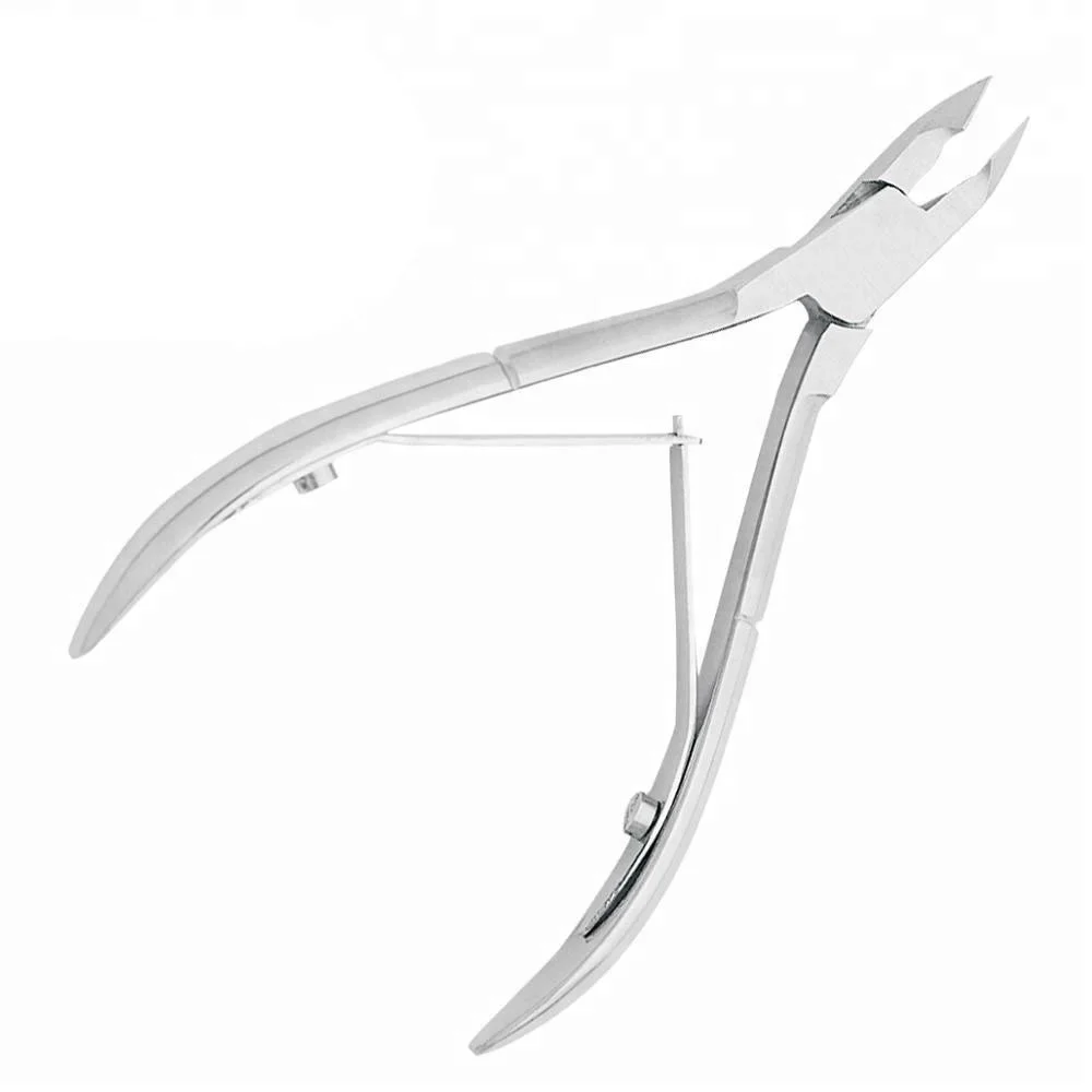 Premium Stainless Steel Curved Cuticle Nipper Angled Jaw Wire Spring Professional Manicure Pedicure Nail Grooming For Finger