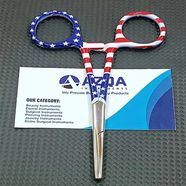 American Flag Pattern Printed Paper Coated Stainless Steel Fishing Forceps With Locking Clamp For Fishing And Outdoor Use